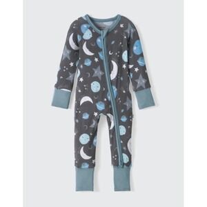 Little Sleepies 2T Blue To The Moon & Back Zippy Bamboo Pajamas Space Celestial